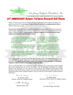 20th ANNIVERSARY Rutgers Turfgrass Research Golf Classic