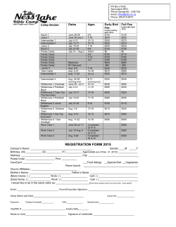 Summer and Family Camp Registration Forms