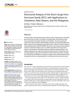 Directional Analysis of the Storm Surge from Hurricane Sandy 2012