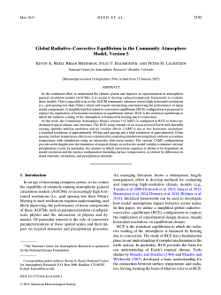 Global RadiativeâConvective Equilibrium in the Community