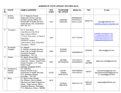List of State Leprosy Officers (SLO)