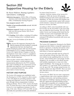 Section 202 Supportive Housing for the Elderly