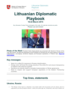 Lithuanian Diplomatic Playbook March 23, 2015