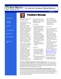April 2015 - The American Society of Safety Engineers
