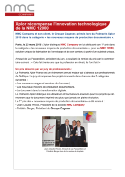 CommuniquÃ© de Presse NMC Company, prix X PLOR