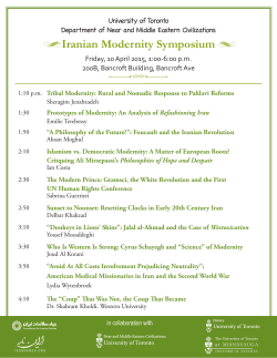 Iranian Modernity Symposium - Department of Near and Middle