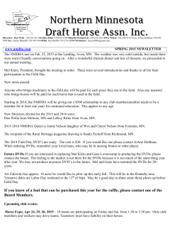 the Spring 2015 Newsletter - Northern Minnesota Draft Horse