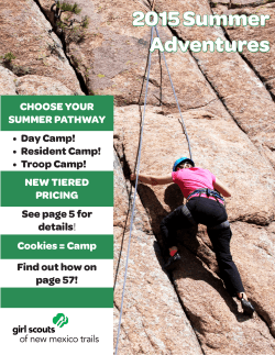 2015 Summer Adventures - Girl Scouts of New Mexico Trails