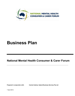 NMHCCF Business Plan 2015 - National Mental Health Consumer