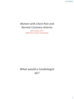 Women With Chest Pain and Normal Coronary Arteries: Karen