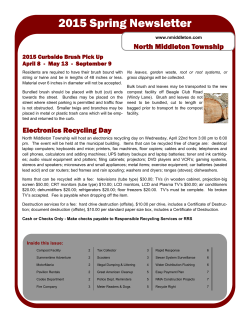 2015 Spring Newsletter - North Middleton Township