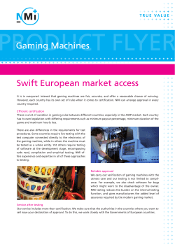 Gaming Machines Swift European market access
