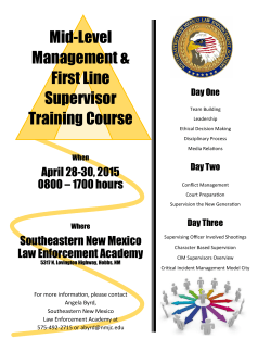 Mid-Level Management & First Line Supervisor Training Course