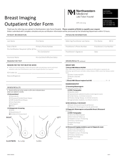 Breast Imaging Outpatient Order Form