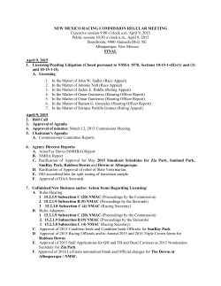 Agenda - New Mexico Racing Commission