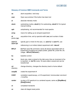 Glossary of VnmrJ Commands