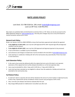 RATE LOCKS POLICY