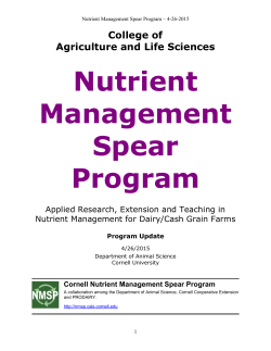 Program Report - Cornell University Nutrient Management Spear