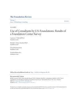 Use of Consultants by US Foundations