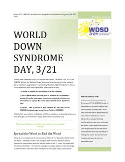 WORLD DOWN SYNDROME DAY, 3/21