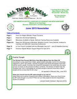 June 2015 Newsletter