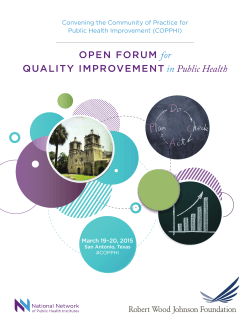 OPEN FORUM for QUALITY IMPROVEMENT in Public Health