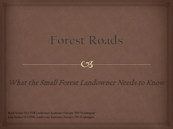 Forest Roads â What the Small Forest Landowner Needs to Know