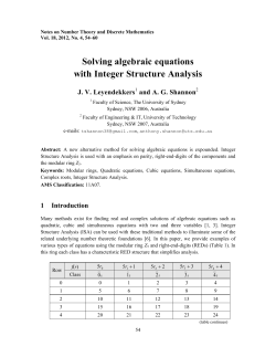 Solving algebraic equations with Integer Structure Analysis