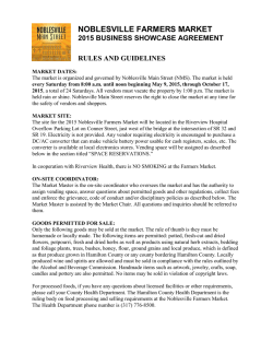 2001 noblesville farmers` market agreement