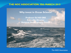 Why invest in Ocean Science? - National Oceanography Centre