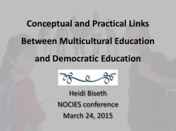 Conceptual and Practical Links between Multicultural Education and