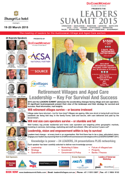 Retirement Villages and Aged Care Leadership