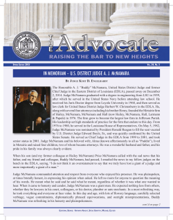 Spring Advocate 2015 - New Orleans Federal Bar Association