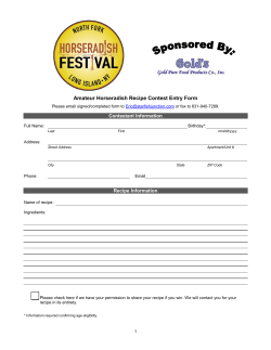 the amateur recipe contest form - North Fork Horseradish Festival