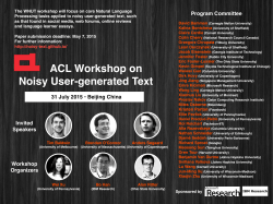 printable poster - ACL 2015 Workshop on Noisy User