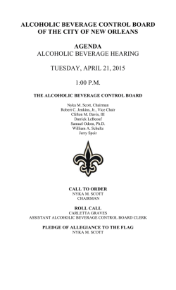Alcoholic Beverage Control Board Agenda