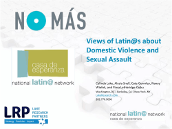 Views of Latin@s about Domestic Violence and Sexual
