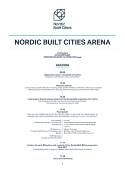 the program of Nordic Built Cities Arena
