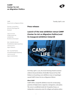 CAMP Center for Art on Migration Politics Press release
