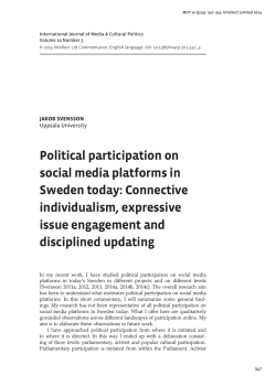 Political participation on social media platforms in Sweden today