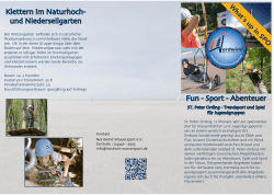 Fun - Sport - Abenteuer Klettern im Naturhoch