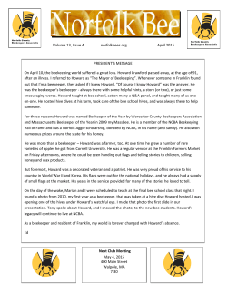 April 2015 NEWSLETTER - Norfolk County Beekeepers Association