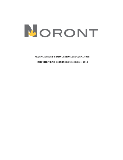 YE MD&A - Noront Resources