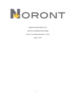 1 NORONT RESOURCES LTD. ANNUAL INFORMATION FORM For