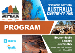 Program - Developing Northern Australia Conference 2015