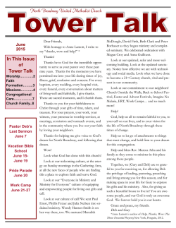 June Tower Talk News 2015 - North Broadway United Methodist