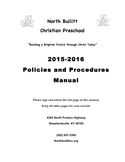 2015-2016 Policies and Procedures Manual