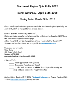 2015 Quiz Rally Invite - Northeast Region USPC