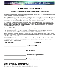 2015 Nomination Form - Northern Diabetes Educators Group