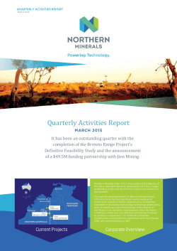 Quarterly Activities Report March 2015